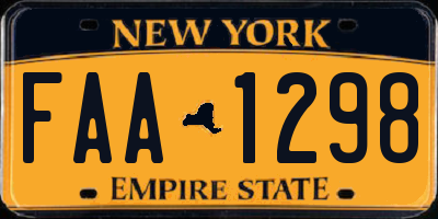 NY license plate FAA1298