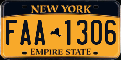 NY license plate FAA1306