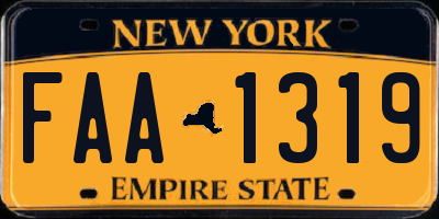 NY license plate FAA1319