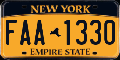 NY license plate FAA1330