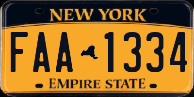 NY license plate FAA1334