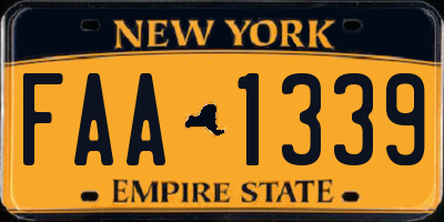 NY license plate FAA1339