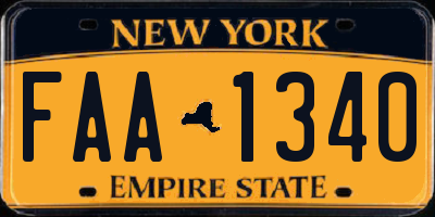 NY license plate FAA1340