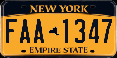 NY license plate FAA1347