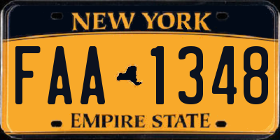 NY license plate FAA1348