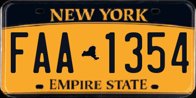 NY license plate FAA1354