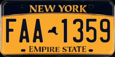 NY license plate FAA1359