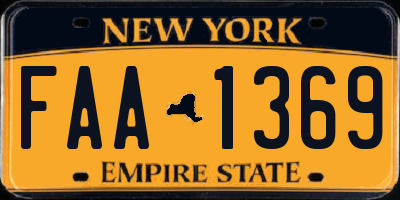 NY license plate FAA1369