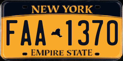 NY license plate FAA1370