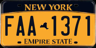 NY license plate FAA1371