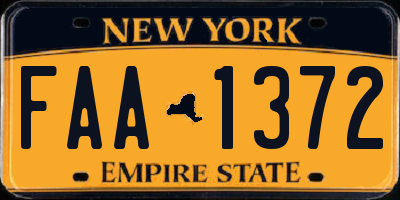 NY license plate FAA1372