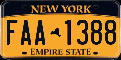 NY license plate FAA1388