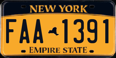 NY license plate FAA1391