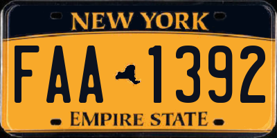 NY license plate FAA1392