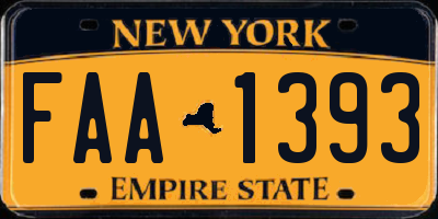 NY license plate FAA1393