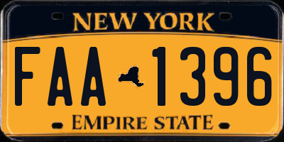 NY license plate FAA1396