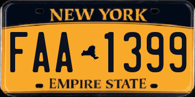 NY license plate FAA1399