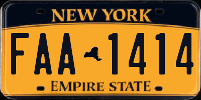 NY license plate FAA1414