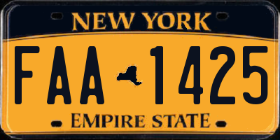 NY license plate FAA1425