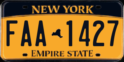 NY license plate FAA1427