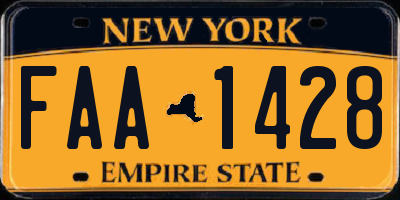 NY license plate FAA1428