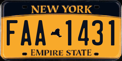 NY license plate FAA1431