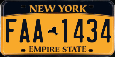 NY license plate FAA1434