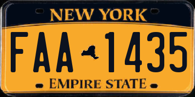 NY license plate FAA1435