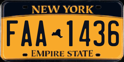 NY license plate FAA1436