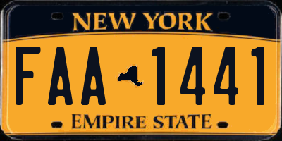 NY license plate FAA1441