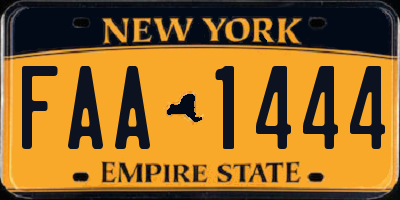 NY license plate FAA1444