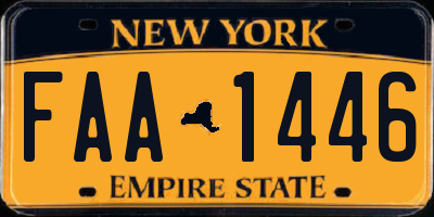 NY license plate FAA1446