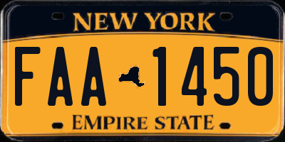 NY license plate FAA1450