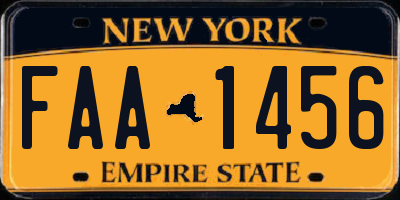 NY license plate FAA1456