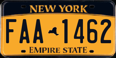 NY license plate FAA1462