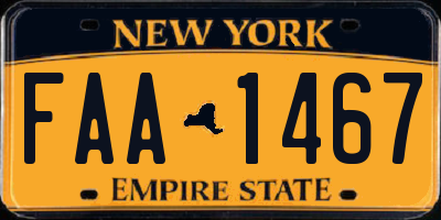 NY license plate FAA1467