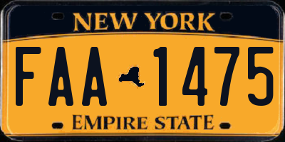 NY license plate FAA1475