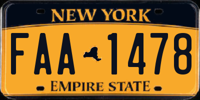 NY license plate FAA1478