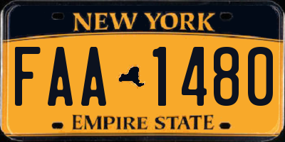 NY license plate FAA1480