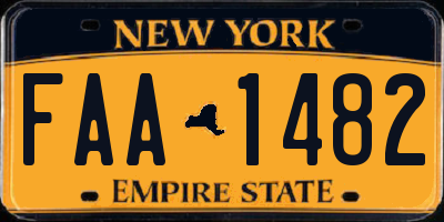 NY license plate FAA1482