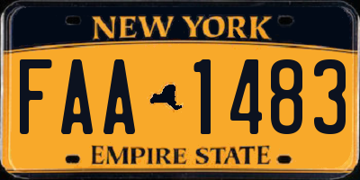 NY license plate FAA1483