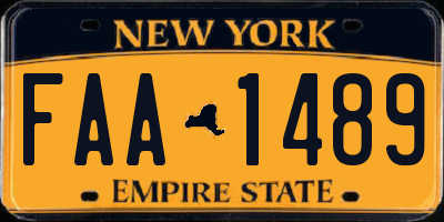 NY license plate FAA1489