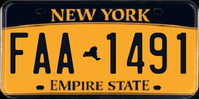 NY license plate FAA1491