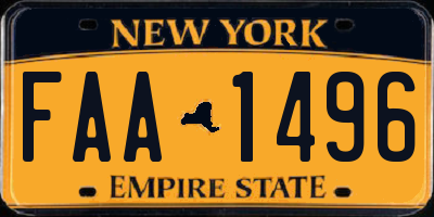 NY license plate FAA1496
