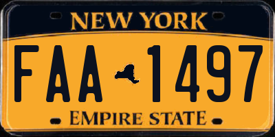 NY license plate FAA1497