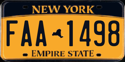 NY license plate FAA1498