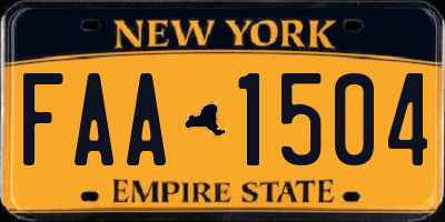 NY license plate FAA1504