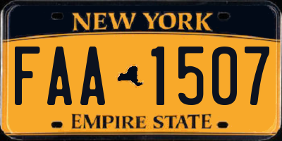 NY license plate FAA1507