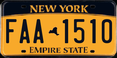 NY license plate FAA1510