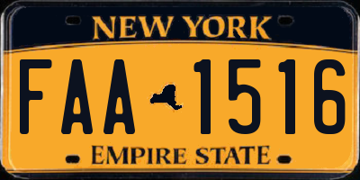 NY license plate FAA1516